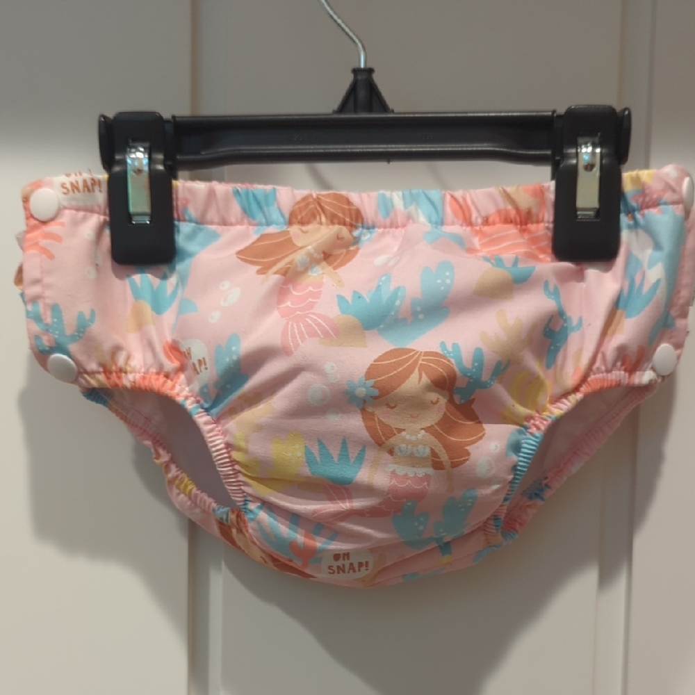 Earth Nymph "Seaside" Mermaid Print  Reusable Swim 'Diaper'